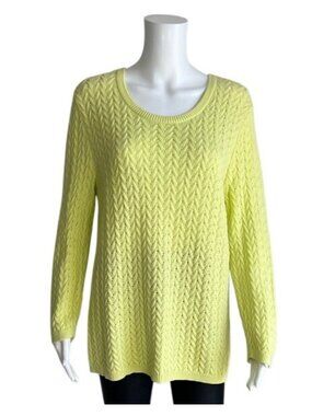 Lord & Taylor Yellow Knit Sweater Size XL